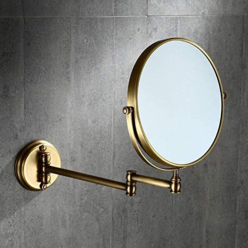 Miroir de courtoisie rétractable mural double face pour salle de bain