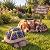 Solar Garden Outdoor Decor Turtle Statue with Dark Blue Roses & 7 LED Lights – Outside Tortoise Decor for Yard Patio Balcony & Backyard - Home House Decoration Art- Gift for Women Mom & Grandma