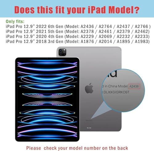 Image of TGK Rotating Case for iPad Pro 12.9 inch (2022 /2021 /2020 /2018, 6th /5th /4th /3rd Gen) with Pencil Holder 360 Degree Rotation Protective Trifold Stand Cover Clear Back (Mint Green)