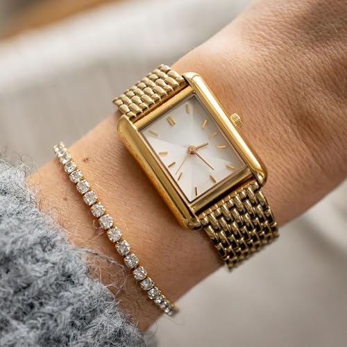 Wellike Gold Tennis Bracelets For Women 18k Gold Plated Non Tarnish 5A Cubic Zirconia Diamond Crystal Adjustable Charm Bangles Dainty Wedding Prom Trendy Stainless Steel Bracelet Jewelry2