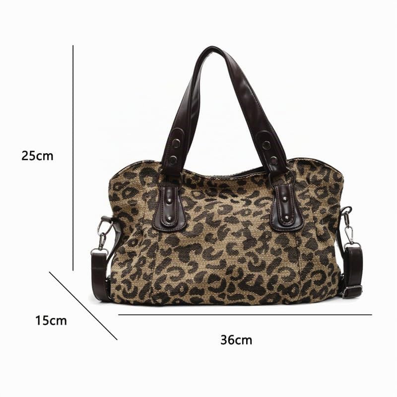 Hobo Bolso de Hombro con Bandolera para Mujer Bolso de Mano en Cuero PU Bolsos Totes Bolsos Bandolera Bolso de señora para Damas Bolso de Bandolera Mamá Leopardo