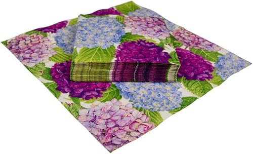 Miniatura 8 de Caspari Servilleta de cóctel de hortensias para jardín, multicolor