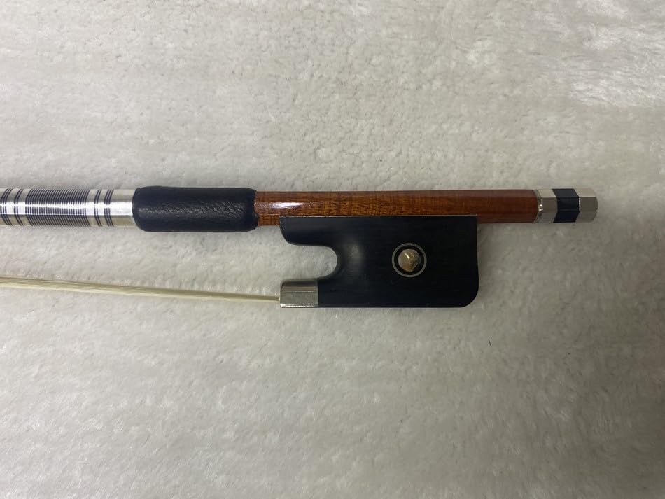 1pc of hybrid carbon fiber cello bow white horse hair 4/4 nickel silver ebony frog for adult outside is wood