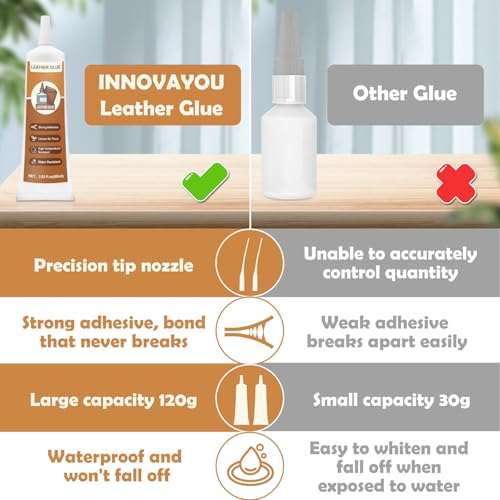 Miniatura 5 de Innovayou Pegamento Para Cuero 120 Ml, Adhesivo Instantáneo, Permanente Y Suave, Impermeable, Para Piel, Sofás, Asientos De Coche Y Carteras
