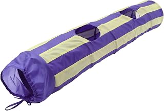 Cat Tunnel Foldable Three Way Toy for Kittens and Ferrets | Hanging Balls Included, Compact Storage, Blue Polyester Cloth, Training and Sports Use