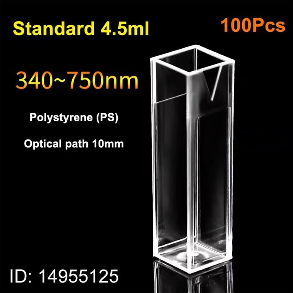 100 pezzi/lotto monouso 4,5 ml/1,5 ml colorante in plastica 4,5 ml/1,5 ml 10 mm fluorometro in plastica 6 tipi diversi(125)