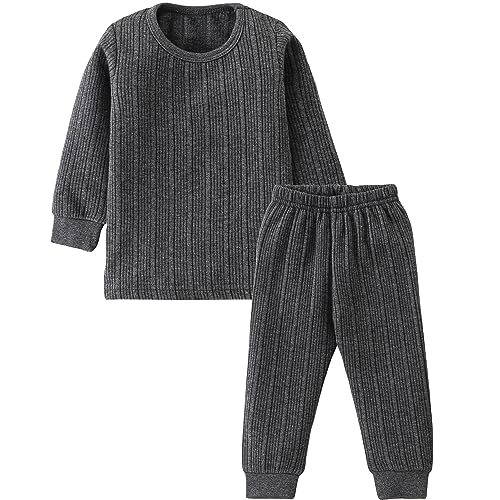 Image of Kids Unisex Baby Boys & Girls Winter Wear Thermal Set with Round Neck Full Sleeve Top and Pajami with Grip
