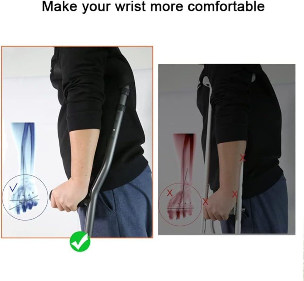 FLYUFO Muleta de antebrazo para Adultos, Muletas de Codo de Aluminio, Muletas Adulto Ligero Plegable, bastón de Aluminio para Caminar para Viajar o Trabajar para Caminar