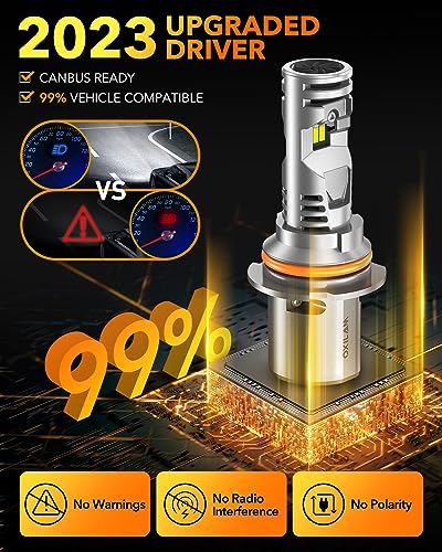 Image of OXILAM Q36 9007 /HB5 Bulbs 2025, 20000LM Super Bright, 6000K Cool White 9007 /HB5 Fog Light Bulbs, 3min Plug and Play, IP68, Pack of 2