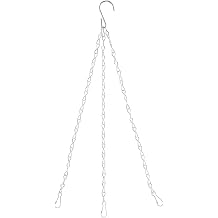 XISAOK 3 Point Garden Basket Iron Hanging Chains Flower Planter Pots Holder Replacement Basket Hanging Chains White
