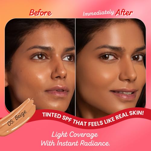 Image of Dot & Key Strawberry Dew Tinted Sunscreen In-Vivo Tested SPF 50+ PA++++ With New-Age UV Filters, Brightens & Protects Skin, Ultra-light, Blends Easily, With Niacinamide, Natural Finish, Non-Sticky | 50ml