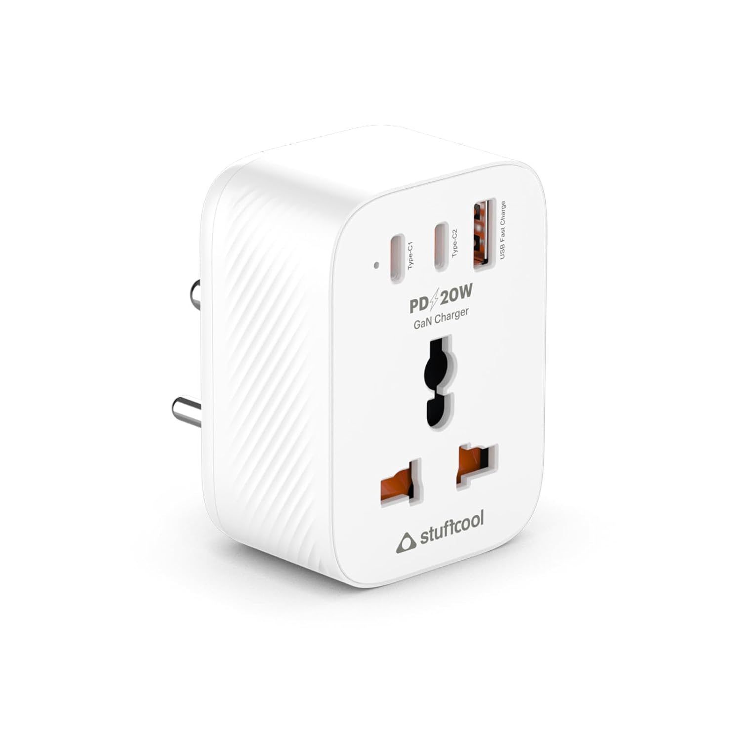 Stuffcool Chargeplug Mini Universal Multi Plug With 20W Gan Fast Charger,Dual Type-C PD,USB-A QC,6A Power Support,Global Socket Fast Charge Iphones 50% In 30 Mins With Surge Protection For Ports,White Stuffcool Chargeplug Mini Universal Multi Plug With 20W Gan Fast Charger,Dual Type-C PD,USB-A QC,6A Power Support,Global Socket Fast Charge Iphones 50% In 30 Mins With Surge Protection For Ports,White