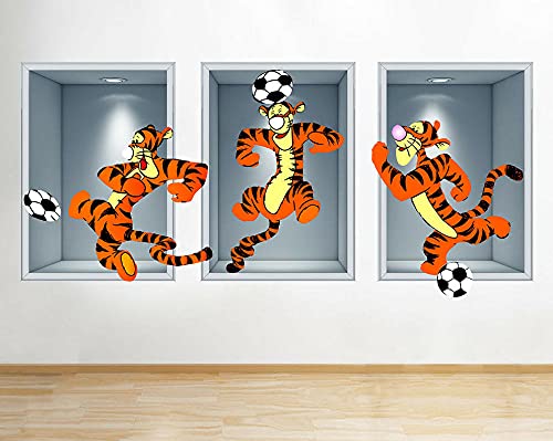 Stickers muraux Tigrou Football Enfants Pépinière Stickers Muraux Chambre Filles Garçons Salon poster Tableaux muraux Déco 50x70cm