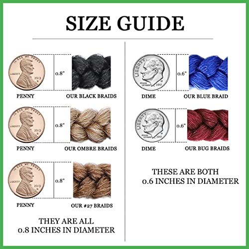 Ombre Blonde Big Box Braids Crochet Hair 18 Inch Medium Sized Jumbo Box Braids For Women 3X Knotless Thick Long Straight Synthetic Braiding Hair Extensions Pre-Looped(18” 3Packs,#27/613) #TOP3