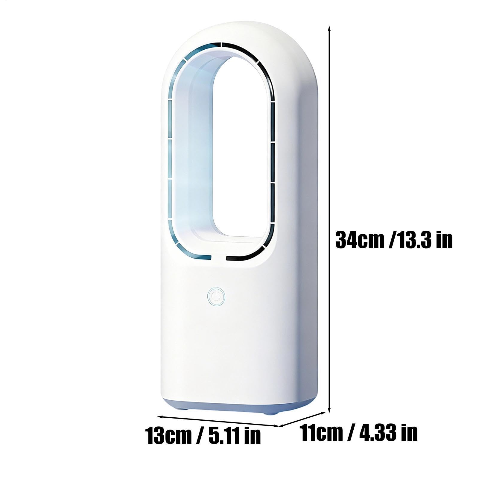 Ventilatori Senza Pale 5 Velocità Silenzioso USB Ricaricabile Luce Notturna | Ventilatore Da Scrivania Per Ufficio Casa Cucina Bagno Studio Viaggio Camper Campeggio Esterno