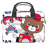 Bolsa de mensajero para ordenador portátil con diseño de oso de peluche de cartón, bolsa de hombro, bolsa para computadora y tablet de 13,4 a 14,5 pulgadas