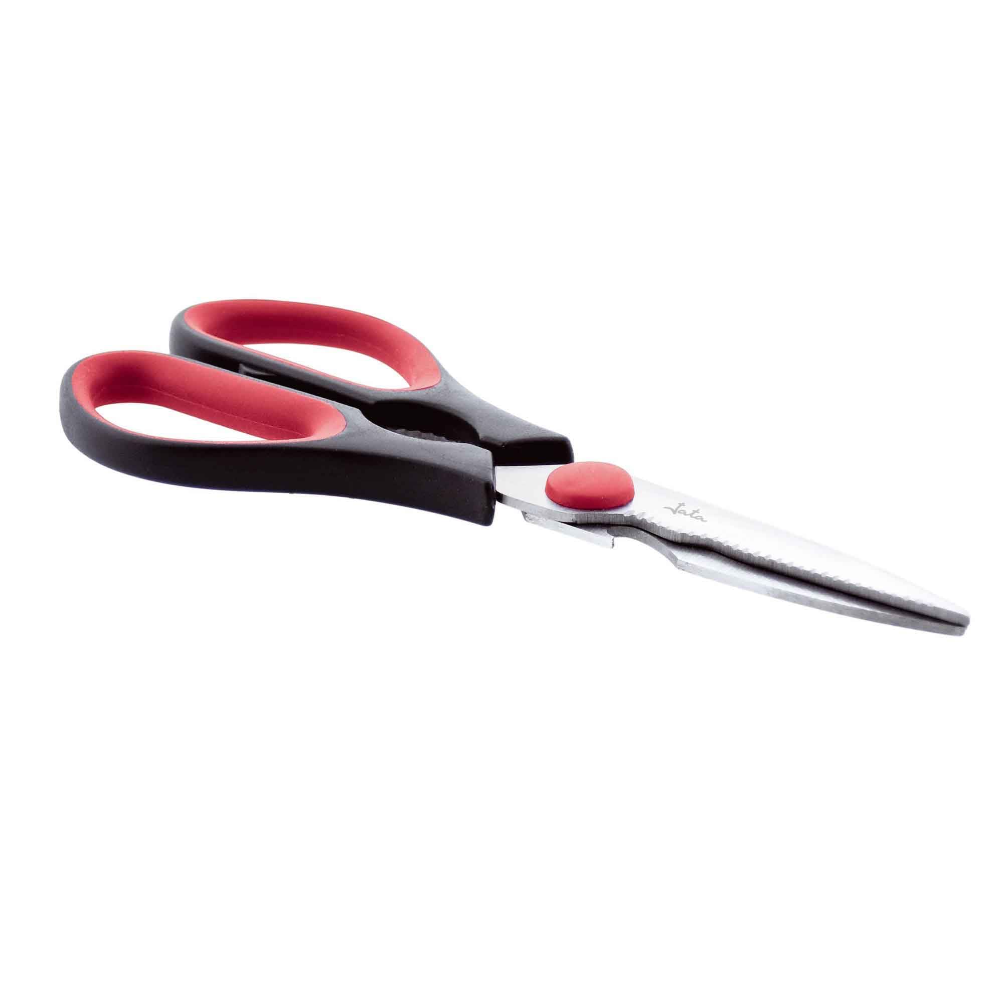 JATA HOGAR AC36 - Tijeras Cocina Multiusos: Cascanueces, Abrebotellas, Descamador de Pescado y Corte. Desmontables para Fácil Limpieza y Afilado. Filo de Acero Inoxidable. Hoja de 11 cm.