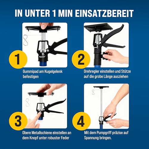 DEUBA® Türspanner im 3er Set stufenlos höhenverstellbar 50-115cm bis 45° Türfutterstrebe Türzarge Zargenspanner