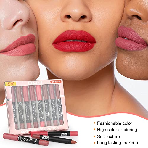 8 Colors Moisture Smooth Longwear Lipstick Pack Set, Matte Color Stick Ultimate Lip Crayon For Makeup Collection - Nourishing Lipstick With A Matte Finish Waterproof Velvet Lipgloss Lip Stain (Set07) #TOP5