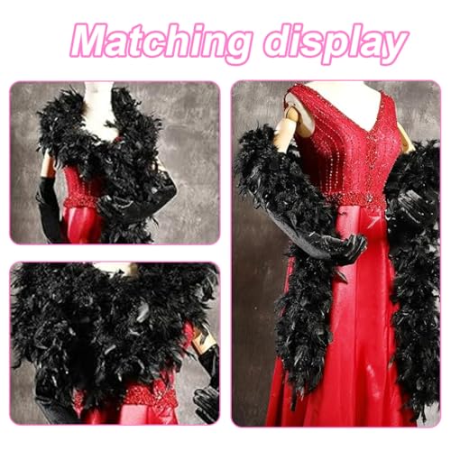 EIHI Feder-Boa, Länge circa 200 cm, Kostüm-Accessoire, Charleston, 20er Jahre, Flapper, Karneval, Mottoparty, 1 Stück