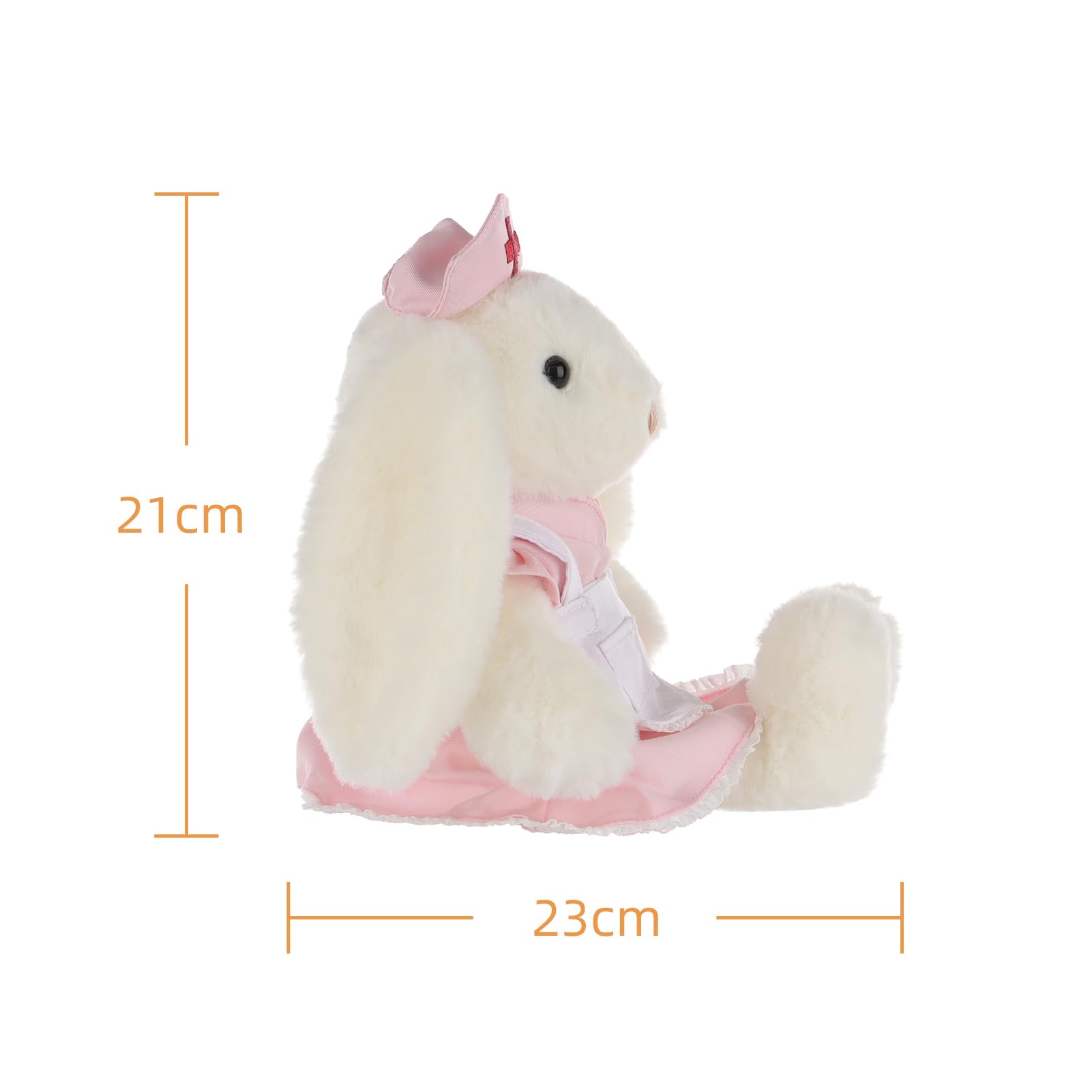 Apricot Lamb Peluche di coniglio sorella per bambini, morbido e carino, per bambine e ragazzi, coniglio soffice, sorella, rosa, 21 cm