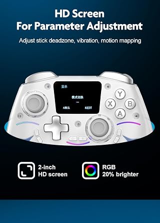 Cross-border Gaming Controller with 2-inch Smart Interactive Screen for PC, Switch, PS4, Android, HarmonyOS, and iOS Streaming