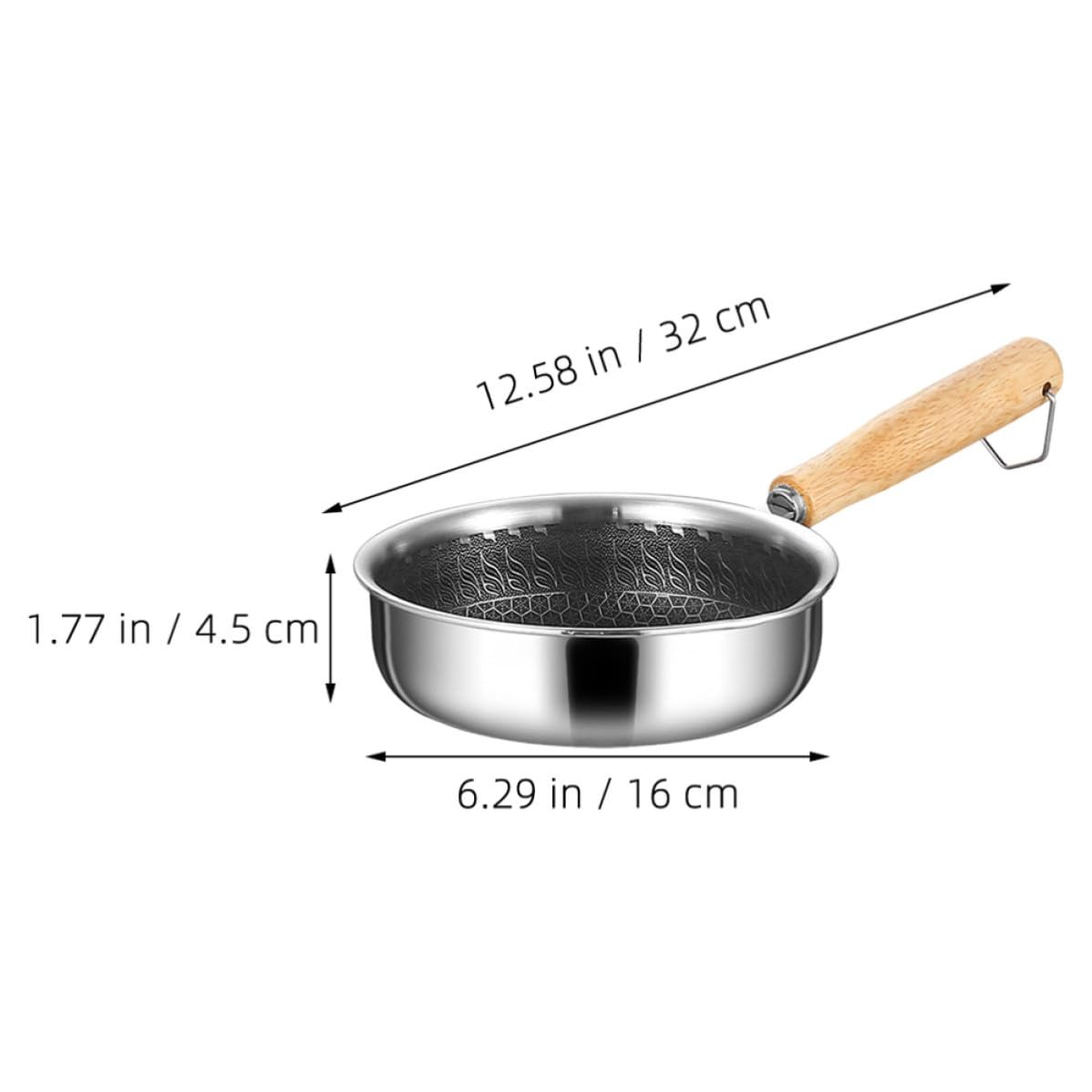 Edelstahl Bratpfanne Wabenpfanne Induktion 32 cm Waben Antihaft Pfanne für Steak und Eier in der Küche