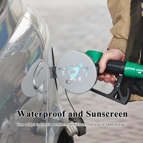 Image of Funny Car Stickers, High Gas Consumption Decal Auto Fuel Tank Cover Sticker, Universal Car Decor Accessories Fuel Gage Empty Decal for Men and Women, Fit Cars, SUVs, Trucks, Motorcycles (Colorful)