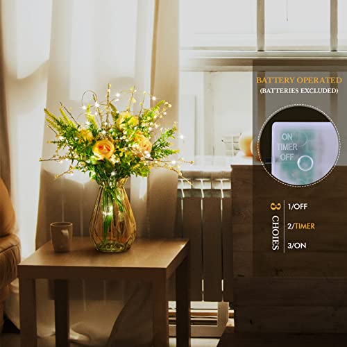 Lighted Crystal Branches, Lighted Branches For Vases 40Pcs 12In 40 Led Battery Operated Lit Artificial Twig For Wedding Home Party Christmas Decoration(Includes Vase) #TOP3