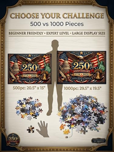 Puzzle Conmemorativo rafonie 250 Aniversario de USA 1000 Piezas de Madera con Diseño Patriótico miniatura 5