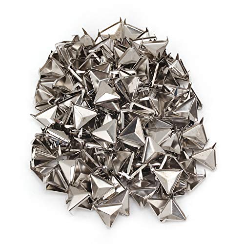 Silver Triangle Pyramid Studs Spike Rivet Craft Punk Tacks Nailhead Pack Of 200 #TOP26
