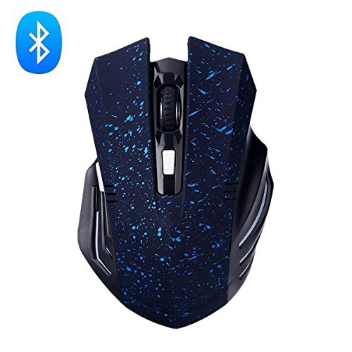 Inalámbrico Ratón juegos-DINOWIN Bluetooth 3.0, Ajustable DPI Ratón Gaming, Recargable Silencioso Ratón para Computadora Portátil,Macbook 2017 y tableta con sistema operativo Android (Azul Nieve)