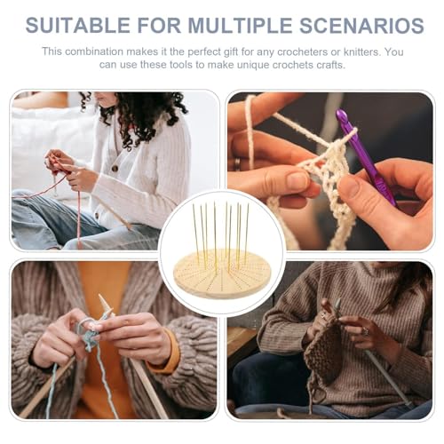 Planche à crocheter avec épingles pour tricot circulaire
