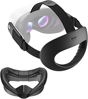 KIWI design K4 Flex ヘッドストラップとV3 フェイカバー Quest 3に対応セット 軽量&快適 寝ながら使える 極フィット大型カーブヘッドレスト 高反発PU&適応型フォーム 折り畳み可 V睡に最適 調整可能