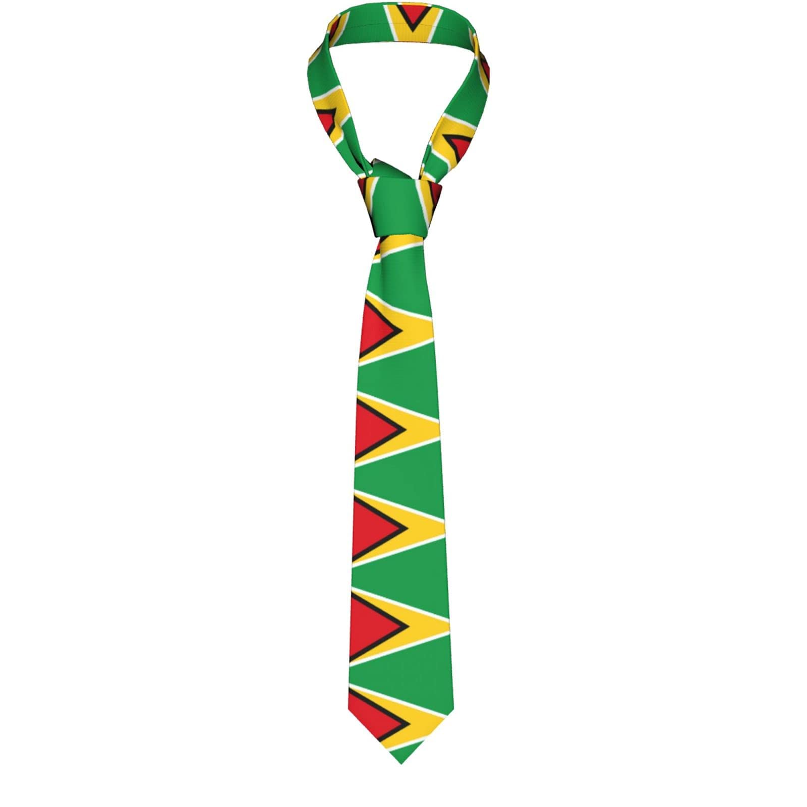 736 Men's Tie 303 Neck Ties Flag Of Guyana Necktie Fashion Formal Necktie Printed Ties For Grooms, Man, Business