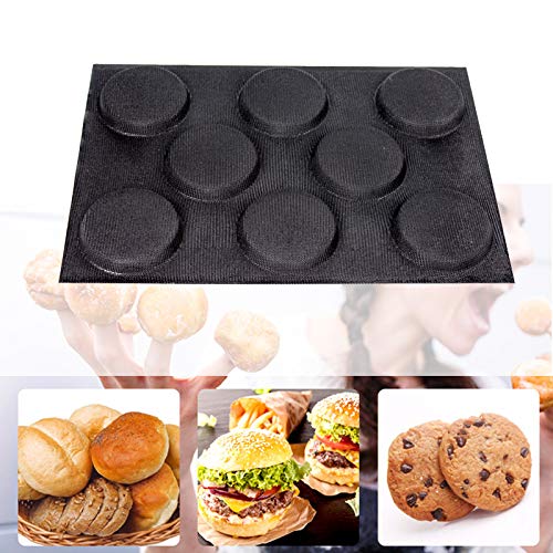 W WBLD Silicone Hamburger Bun Pan,Non-Stick Bread Mold Hot Dog Bread ...
