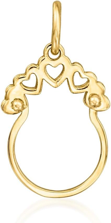 Ross-Simons Italian 14kt Yellow Gold Heart-Cutout Charm Holder Pendant