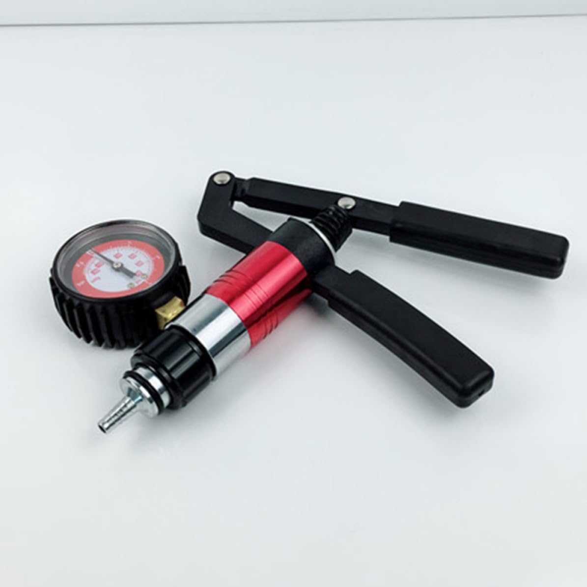 GALPADA Pompa Sottovuoto Manuale Manometro, Kit Rosso in Lega | Serbatoio e Adattatore Inclusi, per Sistemi a Vuoto e Test su Linee Carburante e Pompe