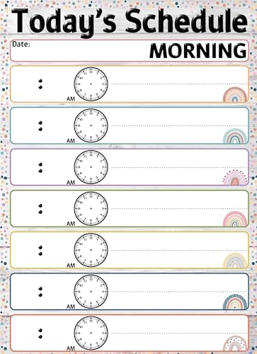 HJNAOKGWHQ Tabla de horarios diarios: horario visual del profesor para preescolar, jardín de infantes, clases primarias, escuela en casa y decoración del aula (sin marco, 40 x 60 cm)