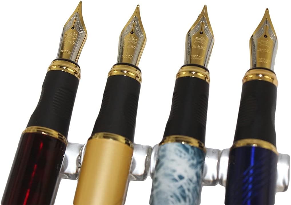 Gullor 4 PCS in Set 450 Fountain Pen in 4 Colors with 30 PCS Black Ink Cartridges
