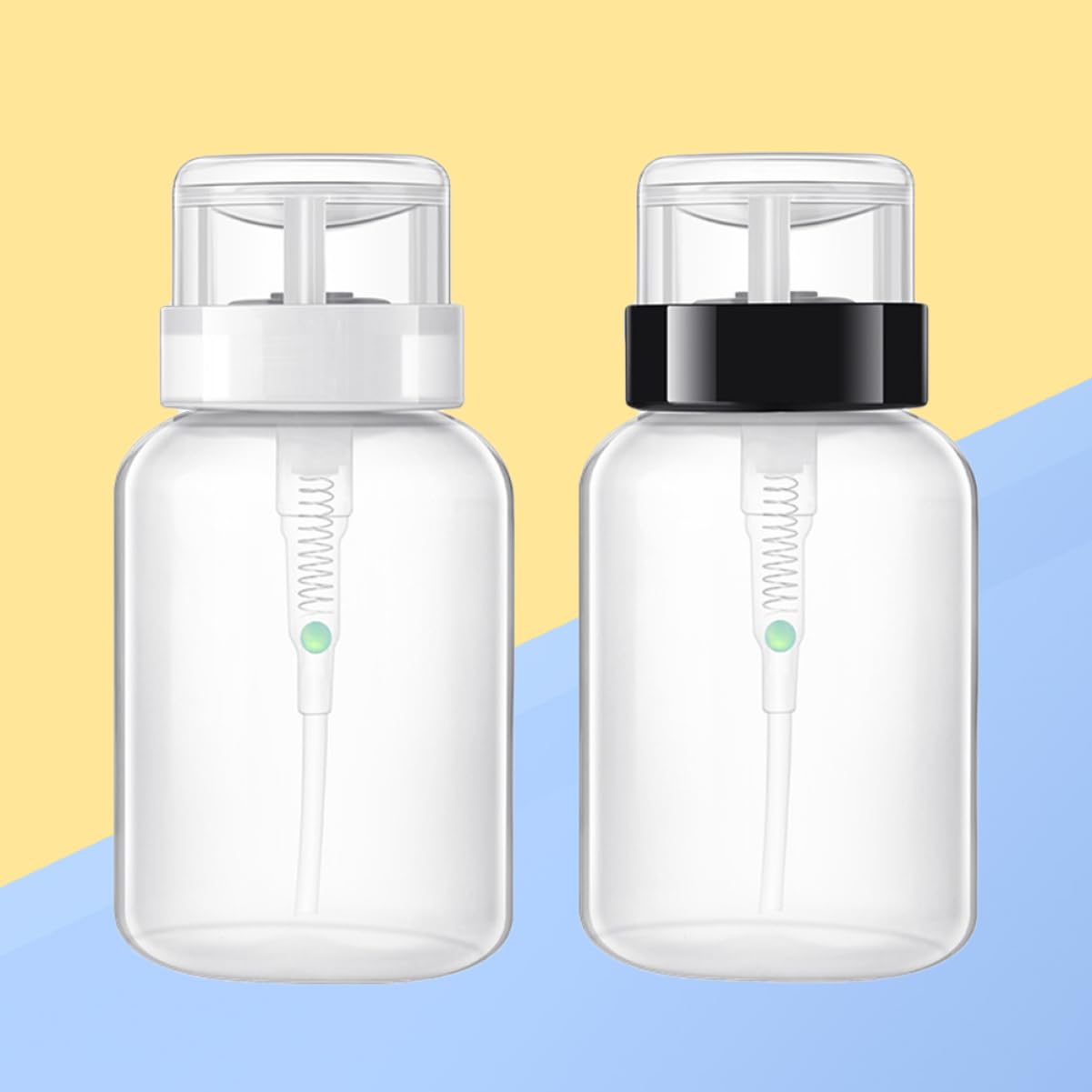 Didiseaon 4pcs Nail Polish Remover Bottles Pump Bottle Dispensers Lockable Pump and Stable Material