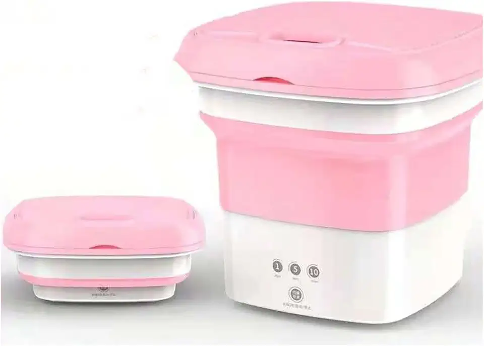 Washing machine Portable Folding Washing Machine Wash Fruits Electric Touch Button Washer Barrel Type With Dehydration Function For Home Travel