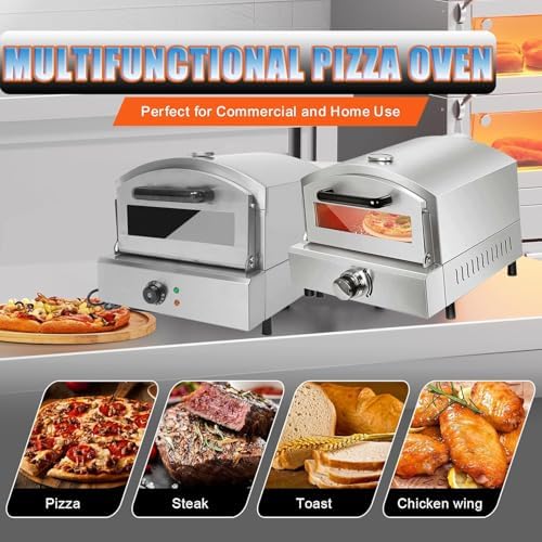 Commercial Stainless Steel Gas Pizza Oven, Electric Countertop Pizza Maker, High-Efficiency Toaster Oven for Restaurants, Professional Pizza Cooking Machine