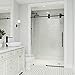 VIGO Elan 56 to 60 in. W x 74 in. H Frameless Sliding Shower Door in Matte Black with 3/8 in. (10 mm) Clear Glass-VG6041MBCL6074