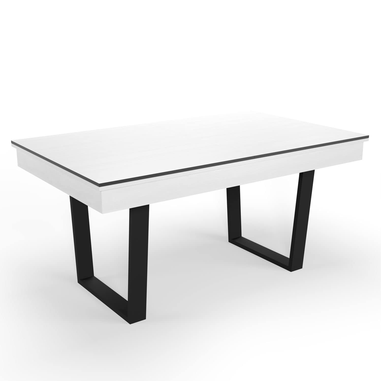 Billard Américain Blanc Convertible en Table à Manger -Style Industriel