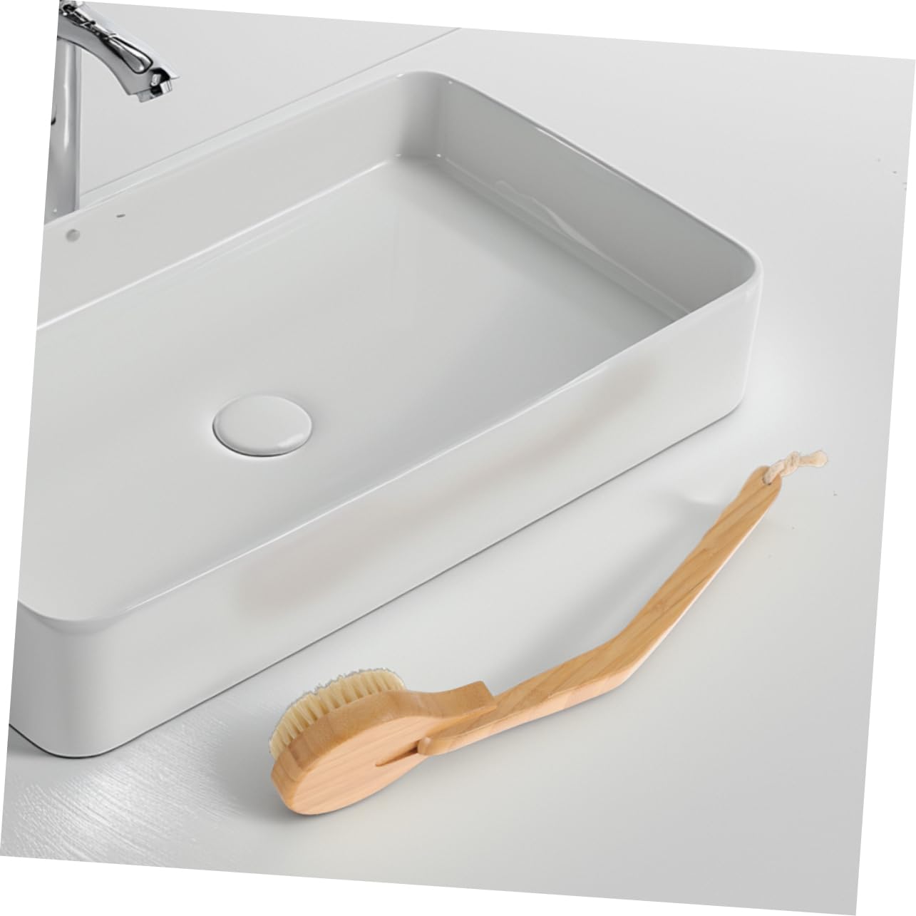 Healeved Cepillo de Baño de Bambú Mango Largo, 2 Piezas, para Ducha y Limpieza de Espalda, Masaje Cómodo, Color Caqui
