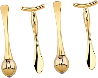 Beavorty 2 Sets Eye Massage Roller Head T-bar Set Eye Cream Massage Applicator Eye Cream Massage Stick Eye Cream Roller Applicator Eye Cream Stick Eye Care Massager Thin Face Artifact Eyes