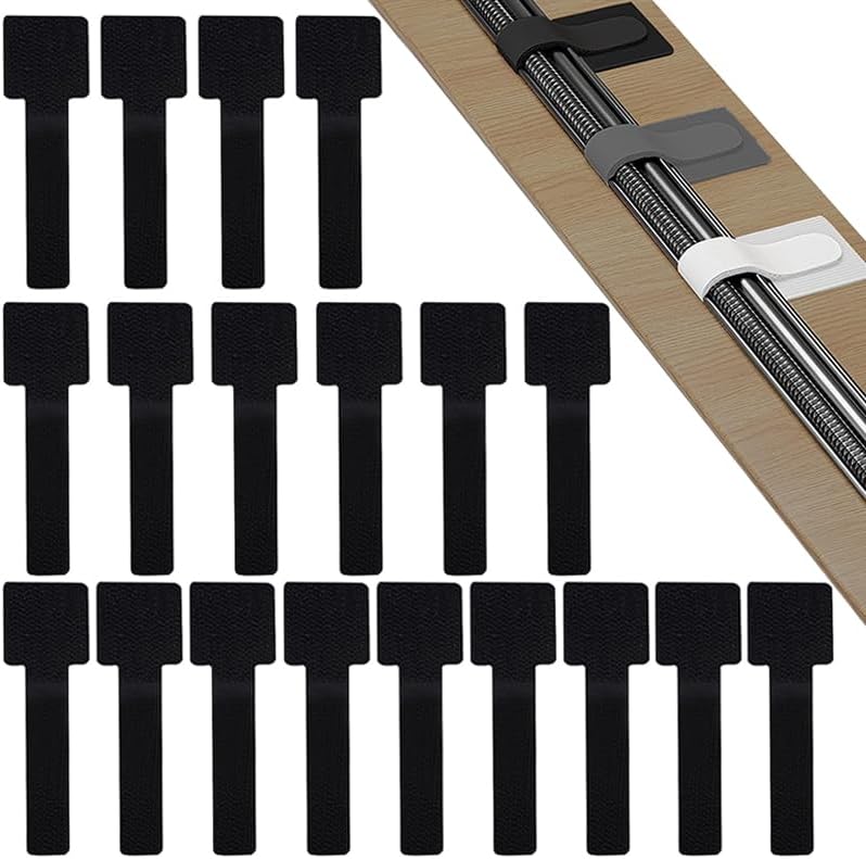 Paquete de 20 organizadores de cables con adhesivo fuerte, soportes para cables y clips de alambre para escritorio, pared y automóvil, fácil gestión