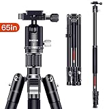SAMTIAN Camera Tripod, 165cm / 65inches Aluminum Portable Tripod With Monopod An...