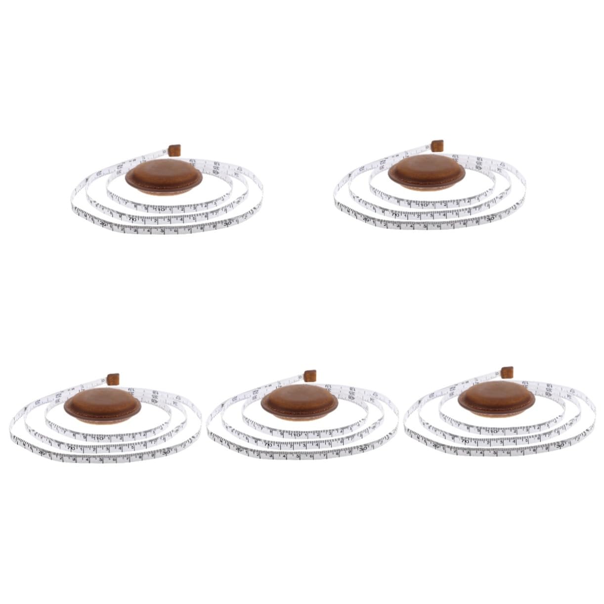 NUOBESTY 5piezas Cinta Métrica Retráctil Para Medidas Del Cuerpo Flexible y Ligera Para Costura y Medición De Cintura Uso Práctico Bolsos Diseño Retro